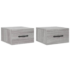 vidaXL Wall-mounted Bedside Cabinets 2 pcs Grey Sonoma 35x35x20 cm 2