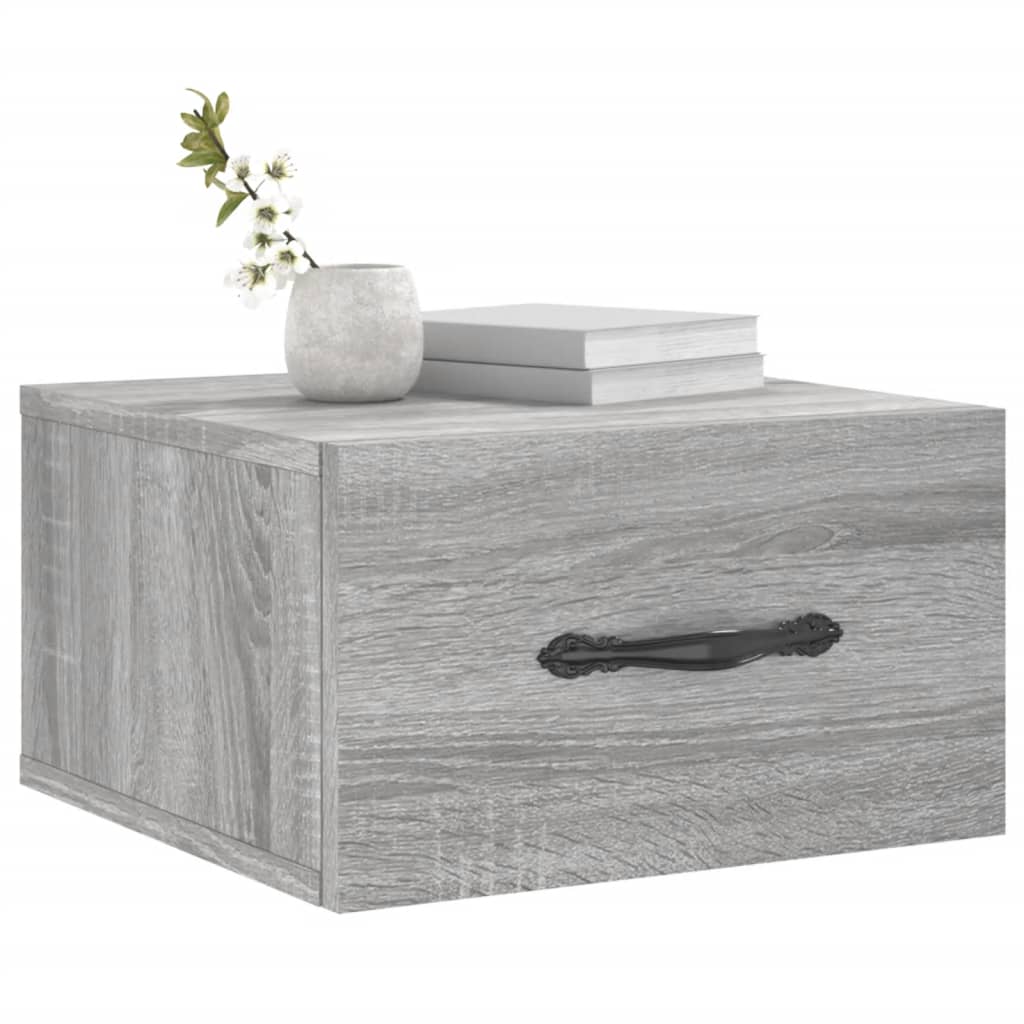 vidaXL Wall-mounted Bedside Cabinets 2 pcs Grey Sonoma 35x35x20 cm 3