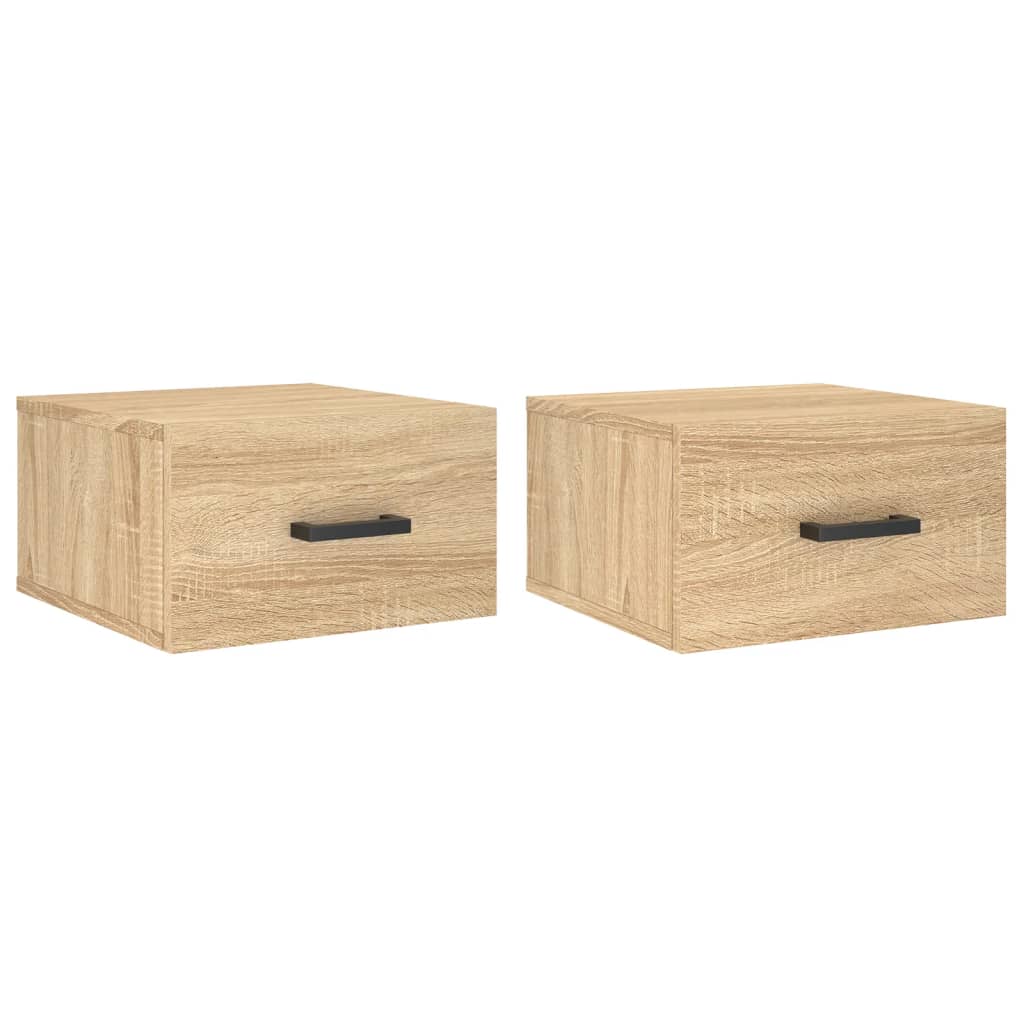vidaXL Wall-mounted Bedside Cabinets 2 pcs Sonoma Oak 35x35x20 cm 2