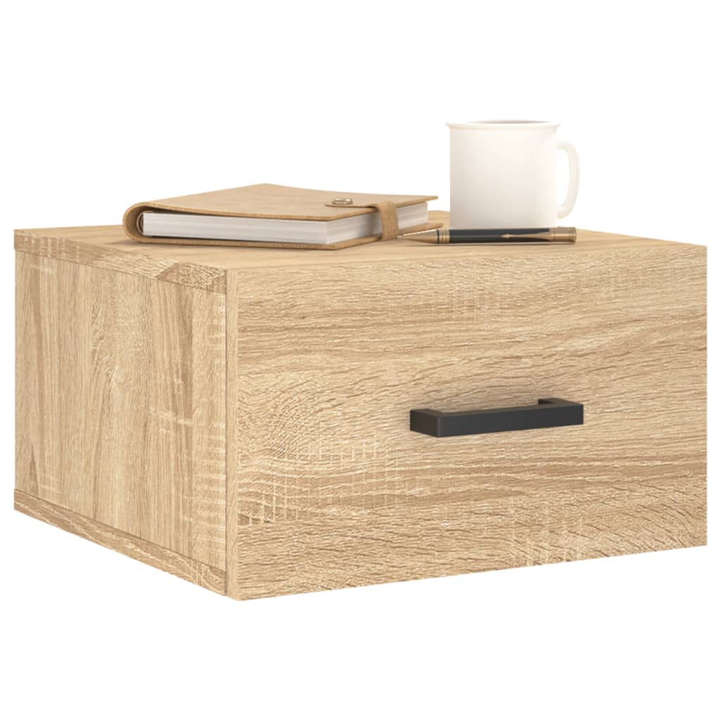 vidaXL Wall-mounted Bedside Cabinets 2 pcs Sonoma Oak 35x35x20 cm 3