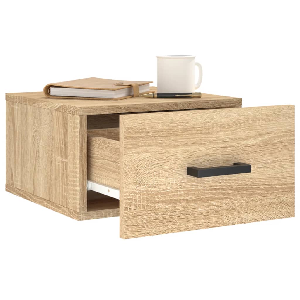 vidaXL Wall-mounted Bedside Cabinets 2 pcs Sonoma Oak 35x35x20 cm 4