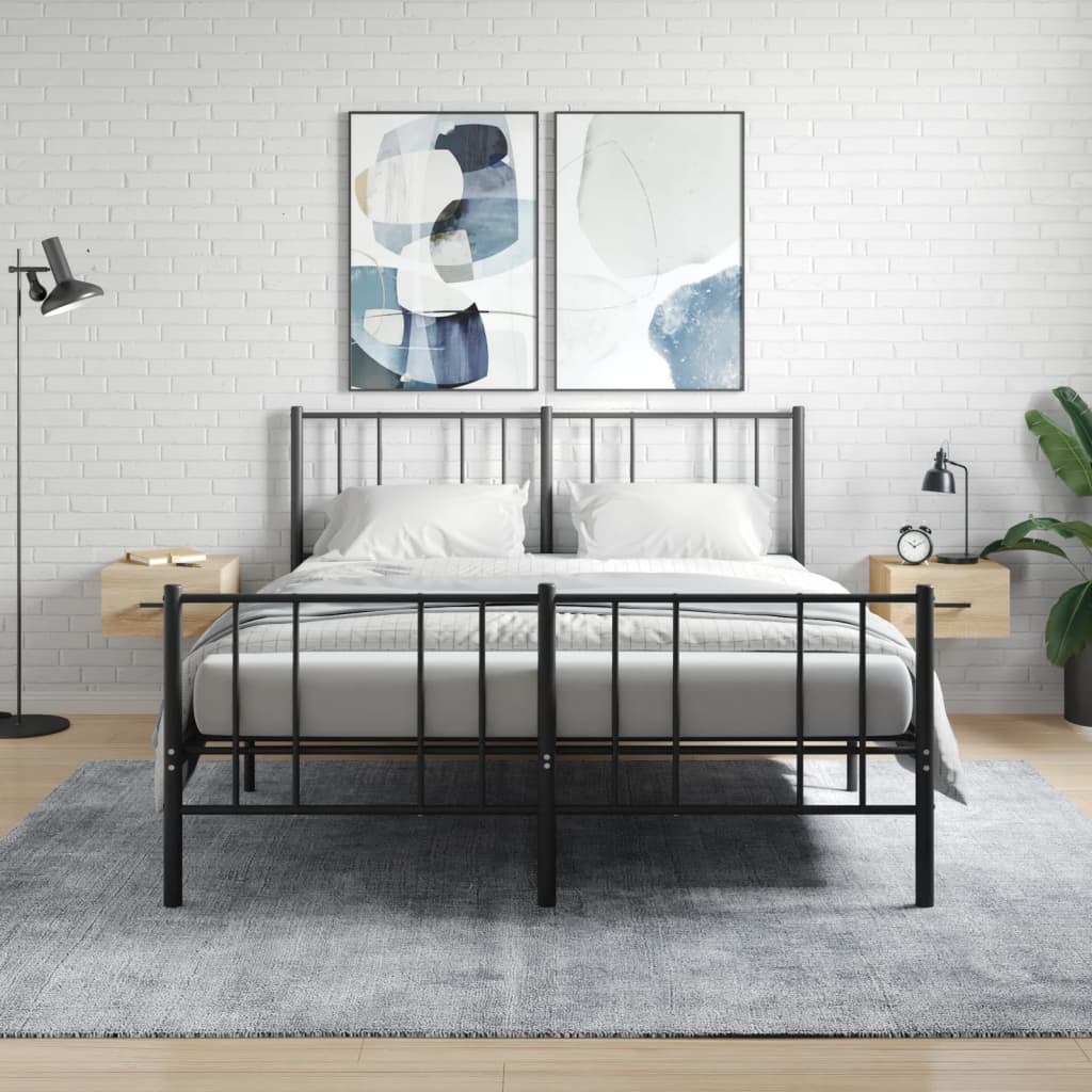 vidaXL Wall-mounted Bedside Cabinets 2 pcs Sonoma Oak 35x35x20 cm 1
