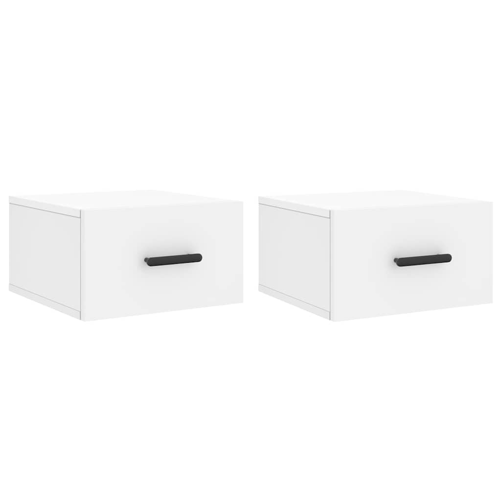 vidaXL Wall-mounted Bedside Cabinets 2 pcs White 35x35x20 cm 2