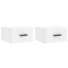 vidaXL Wall-mounted Bedside Cabinets 2 pcs White 35x35x20 cm 2