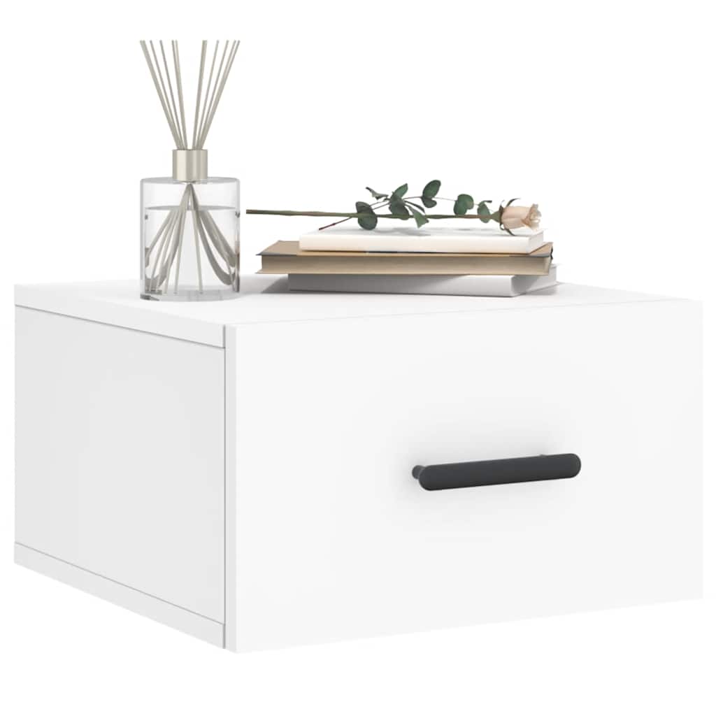 vidaXL Wall-mounted Bedside Cabinets 2 pcs White 35x35x20 cm 3