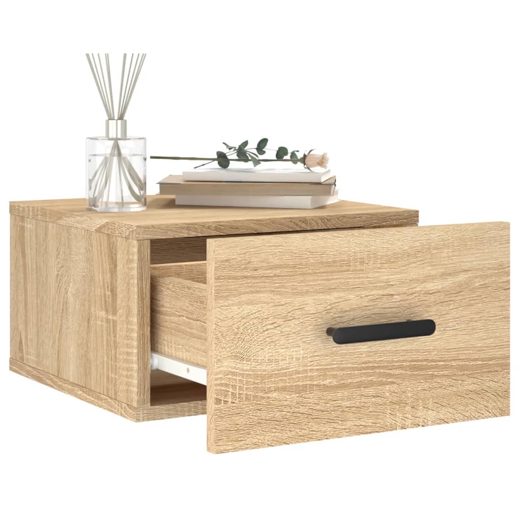 vidaXL Wall-mounted Bedside Cabinets 2 pcs Sonoma Oak 35x35x20 cm 4