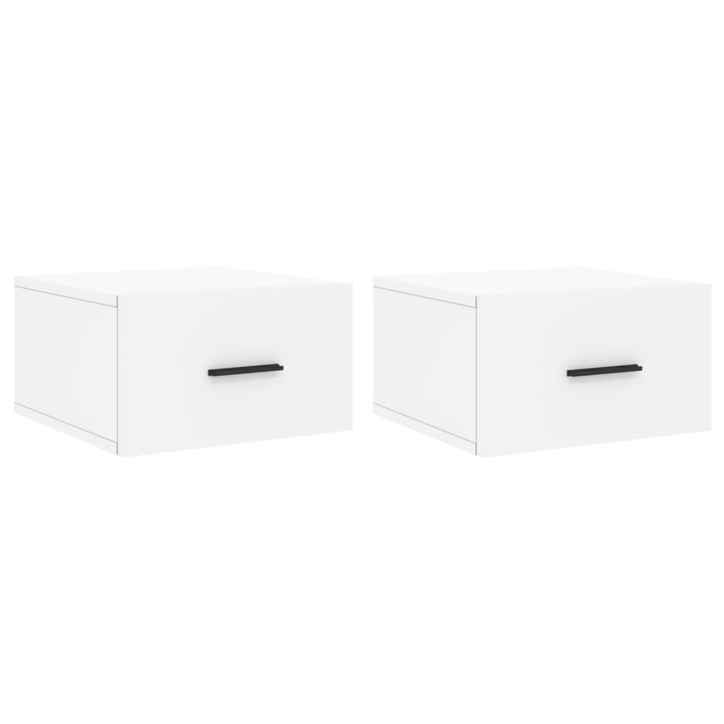 vidaXL Wall-mounted Bedside Cabinets 2 pcs White 35x35x20 cm 2