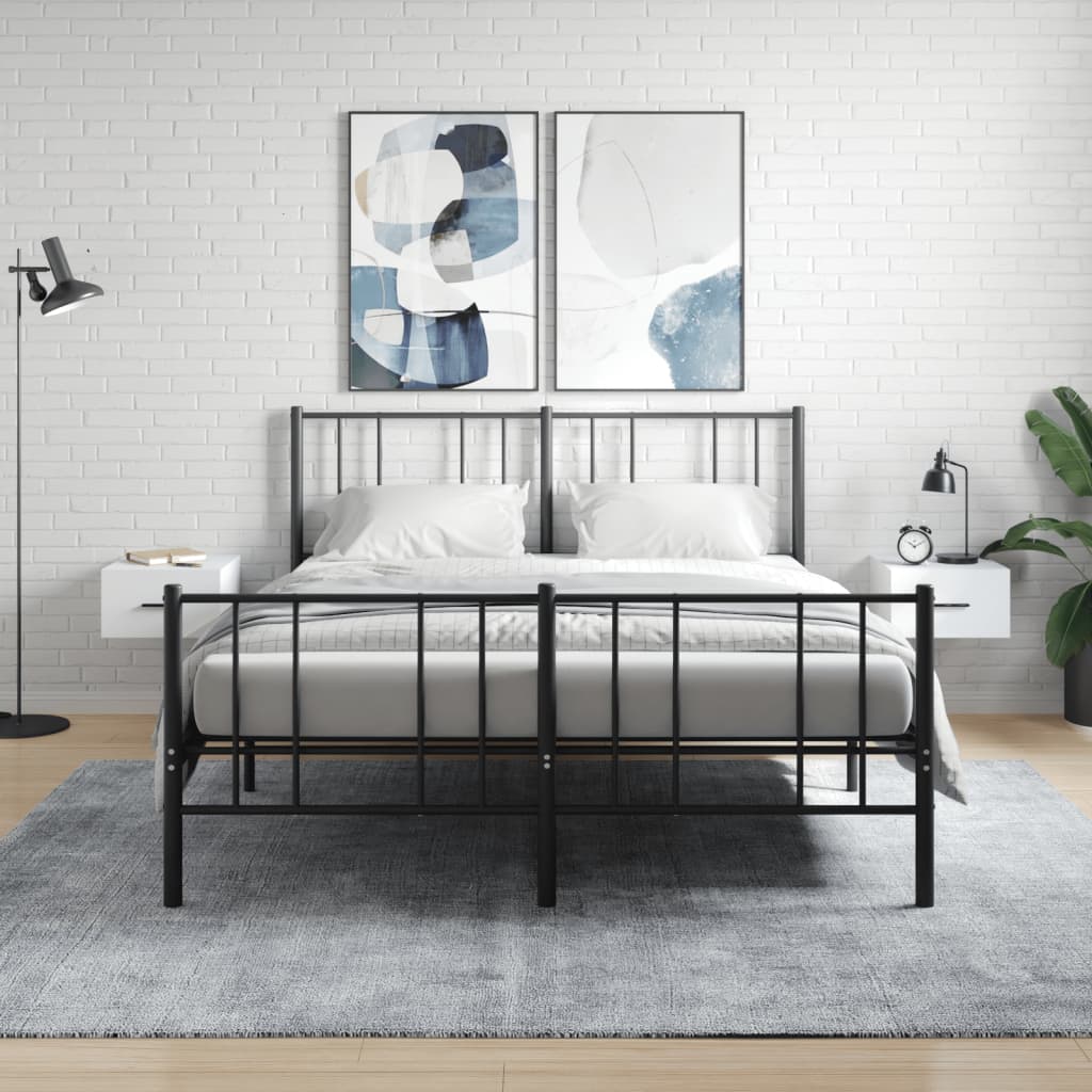 vidaXL Wall-mounted Bedside Cabinets 2 pcs White 35x35x20 cm 1
