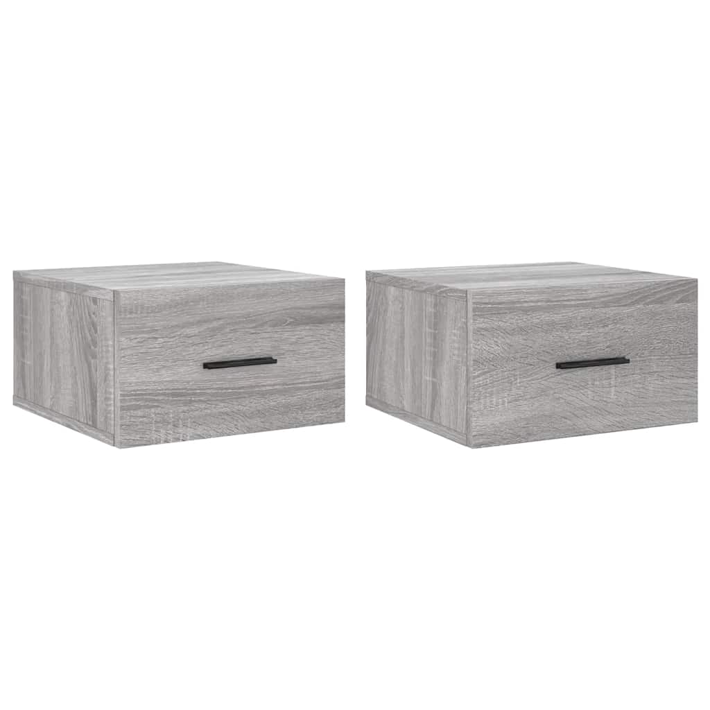 vidaXL Wall-mounted Bedside Cabinets 2 pcs Grey Sonoma 35x35x20 cm 2