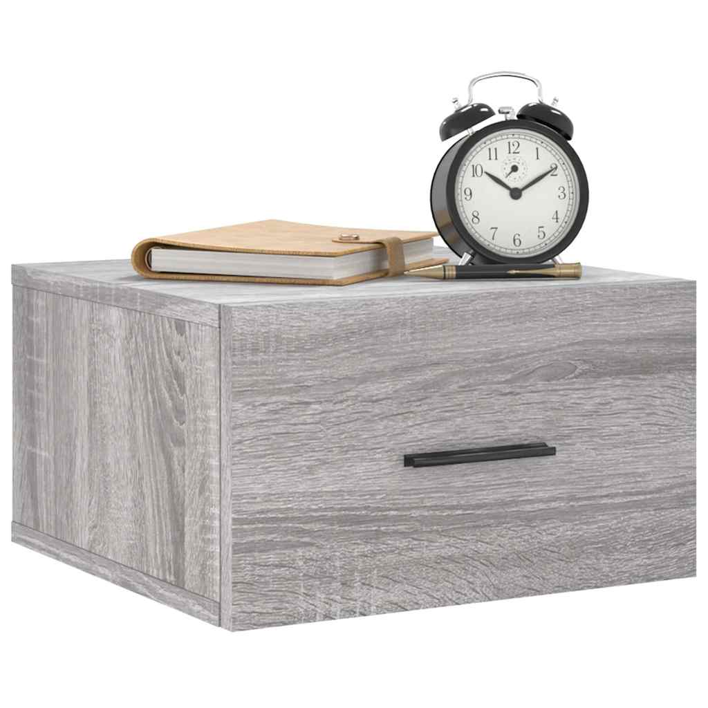 vidaXL Wall-mounted Bedside Cabinets 2 pcs Grey Sonoma 35x35x20 cm 3