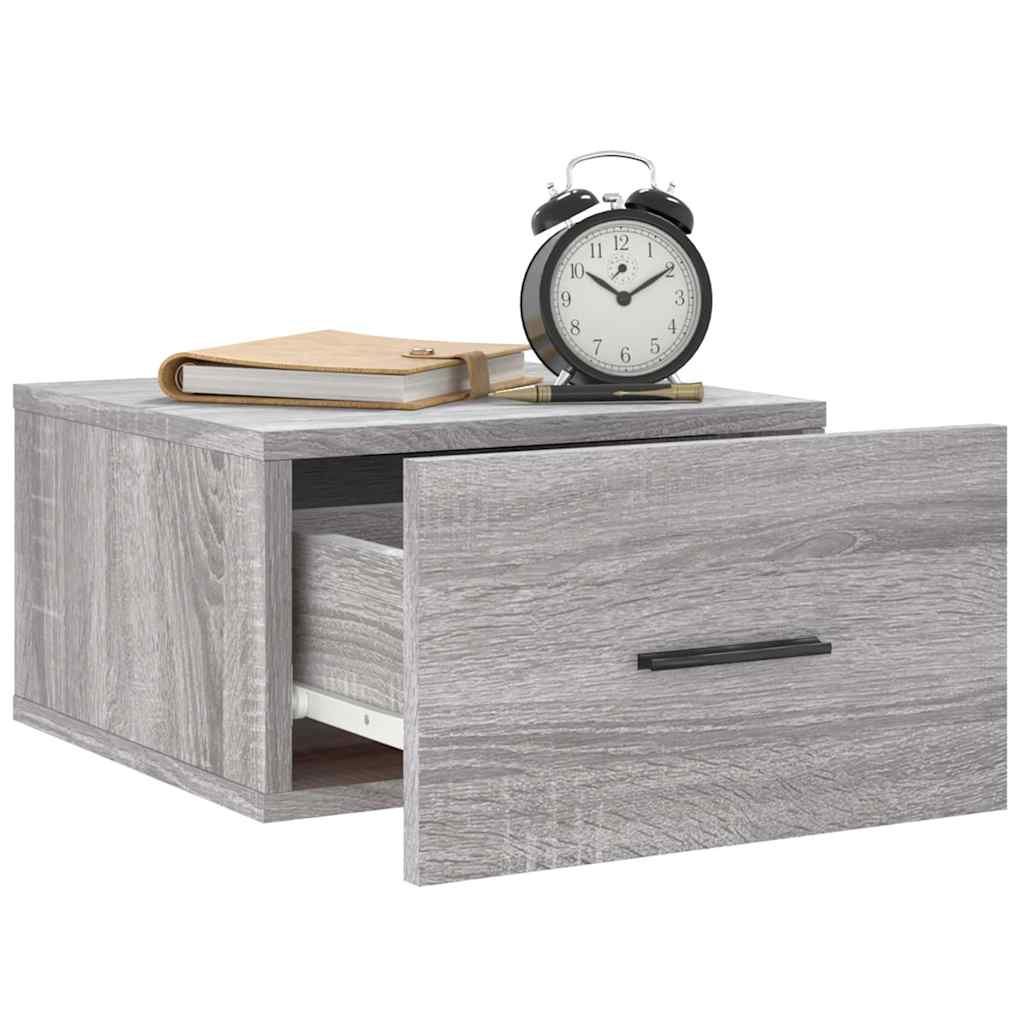 vidaXL Wall-mounted Bedside Cabinets 2 pcs Grey Sonoma 35x35x20 cm 4
