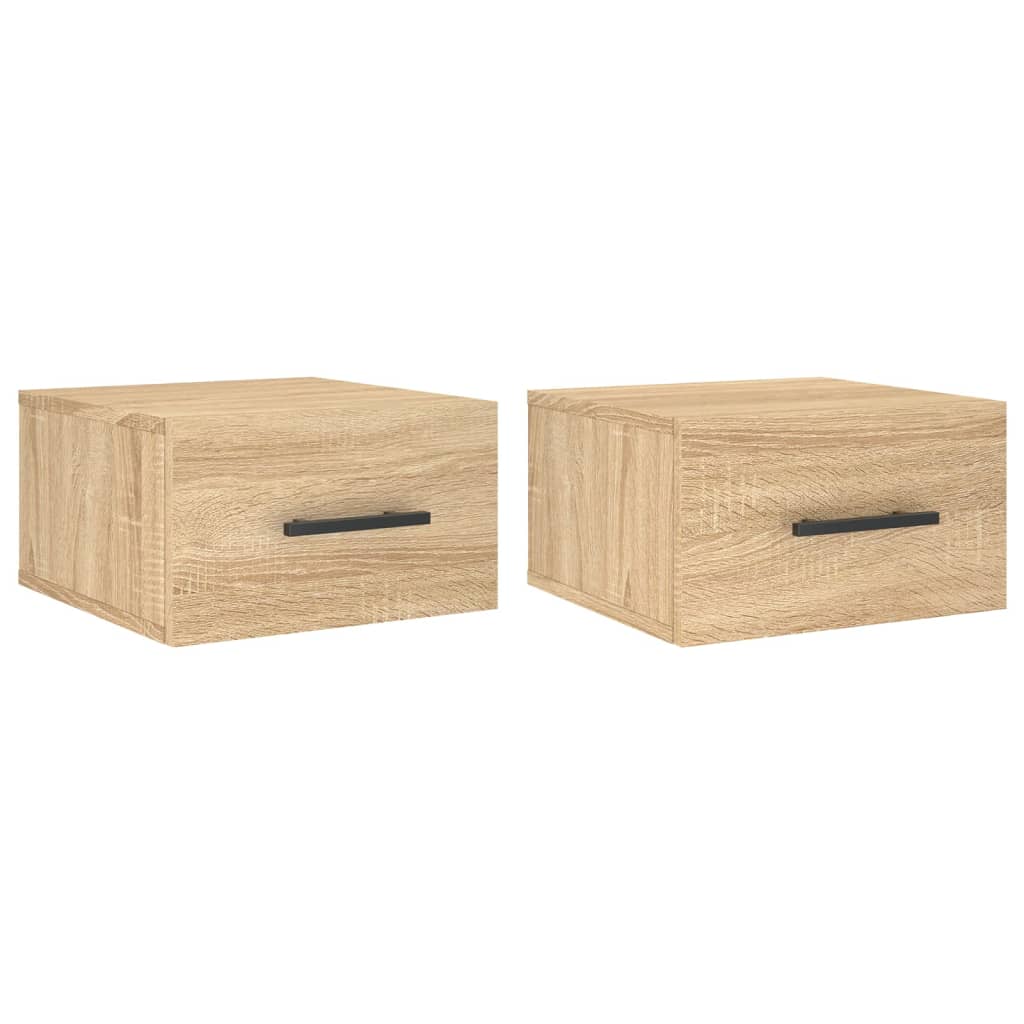 vidaXL Wall-mounted Bedside Cabinets 2 pcs Sonoma Oak 35x35x20 cm 2