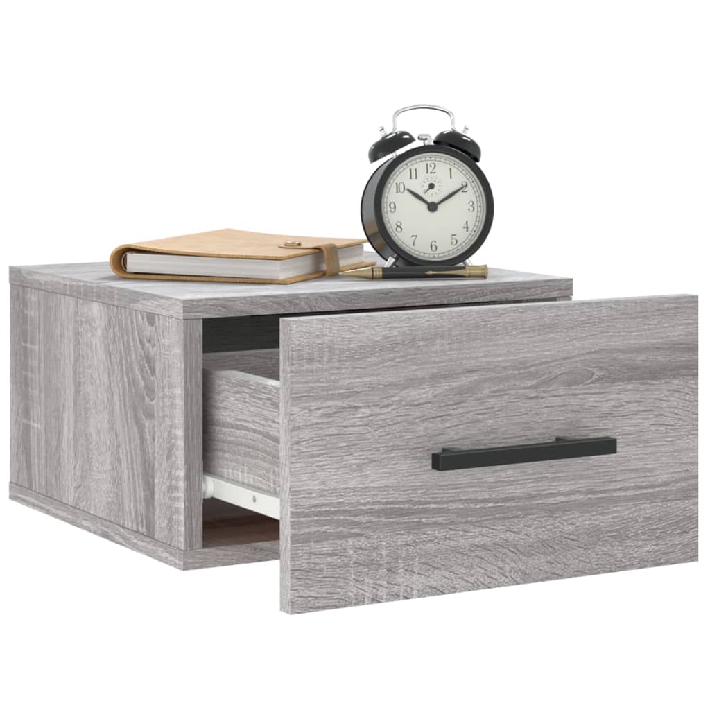 vidaXL Wall-mounted Bedside Cabinets 2 pcs Grey Sonoma 35x35x20 cm 4