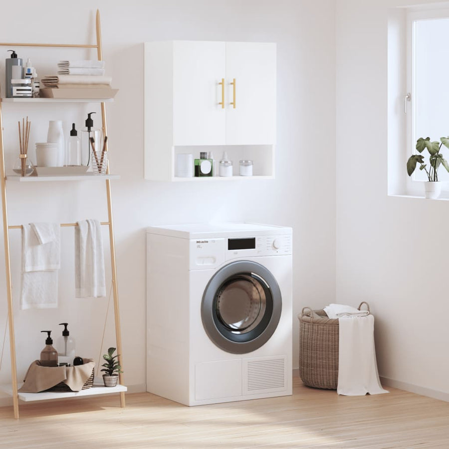 Wall Cabinet White Engineered Wood