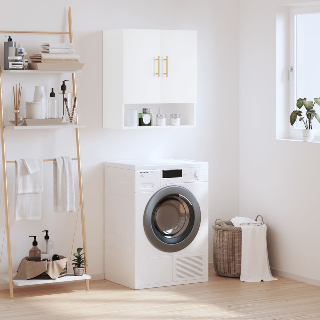 Wall Cabinet White Engineered Wood