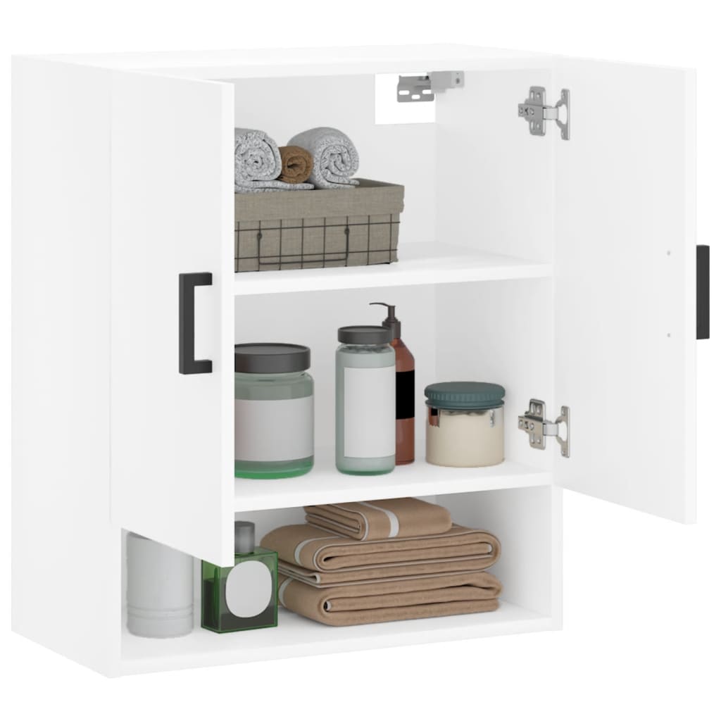 Wall Cabinet White Engineered Wood, image 4