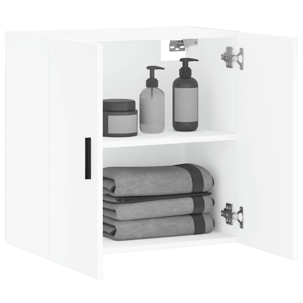 Wall Cabinet White Engineered Wood, image 4