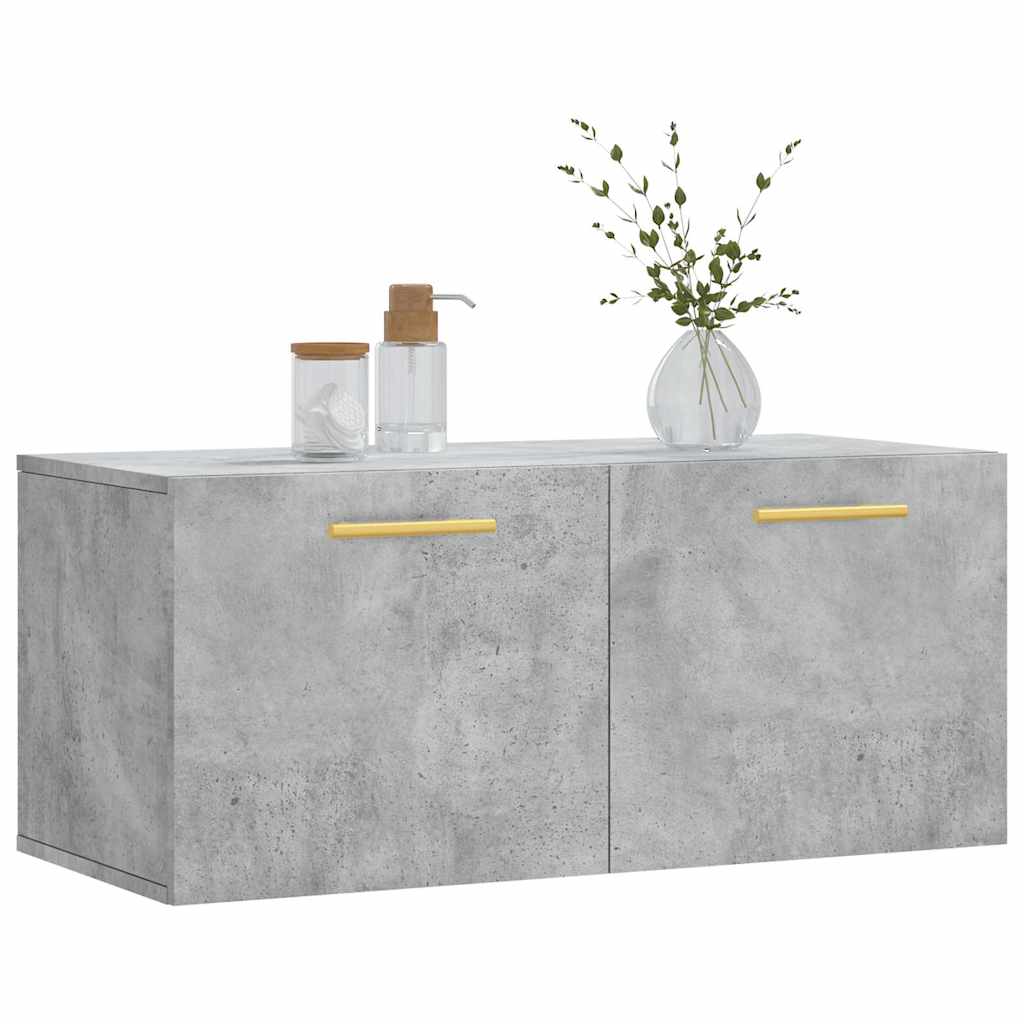 vidaXL Wall Cabinet Concrete Grey 80x36.5x35 cm Engineered Wood 3