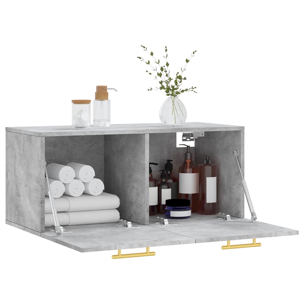 vidaXL Wall Cabinet Concrete Grey 80x36.5x35 cm Engineered Wood 4