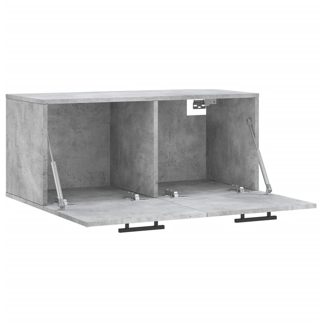 vidaXL Wall Cabinet Concrete Grey 80x36.5x35 cm Engineered Wood 6