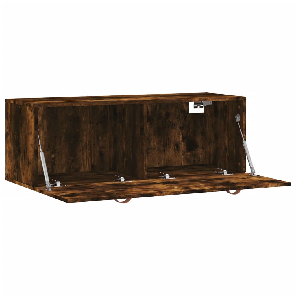vidaXL Wall Cabinet Smoked Oak 100x36,5x35 cm Engineered Wood 4