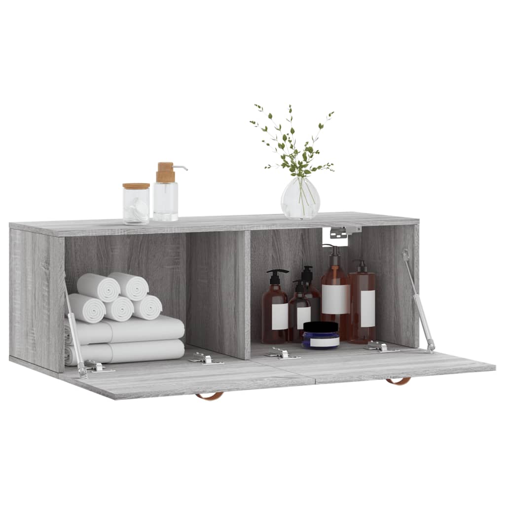 vidaXL Wall Cabinet Grey Sonoma 100x36,5x35 cm Engineered Wood 4