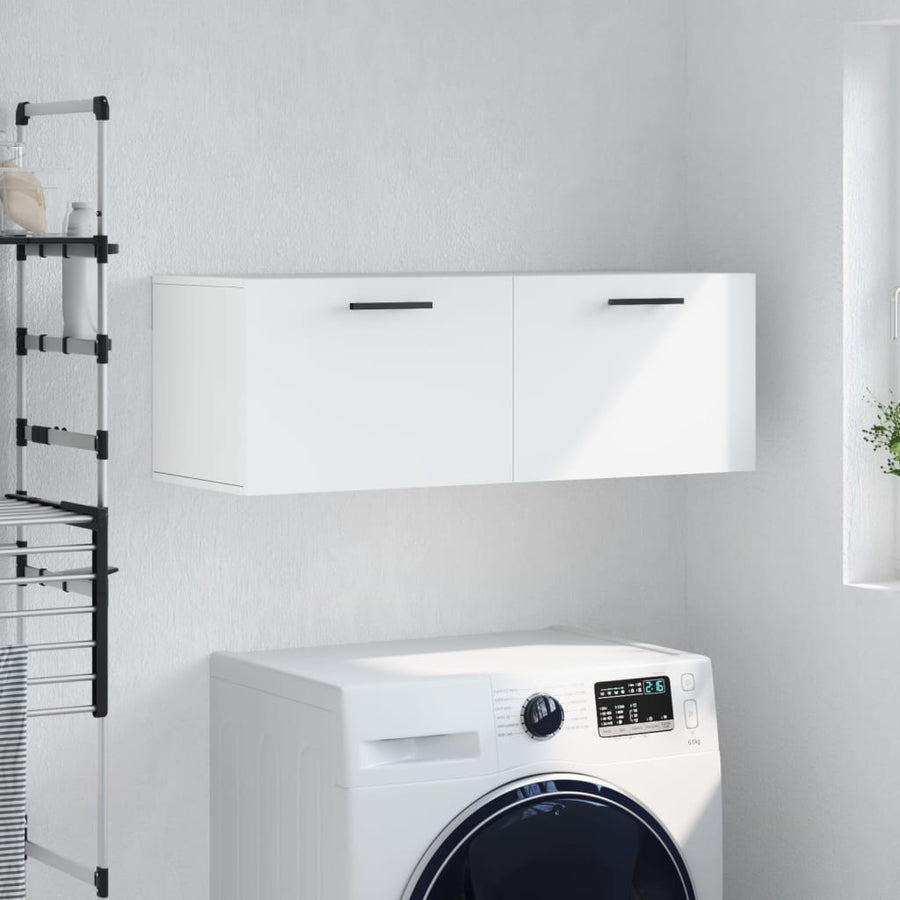 Wall Cabinet White Engineered Wood