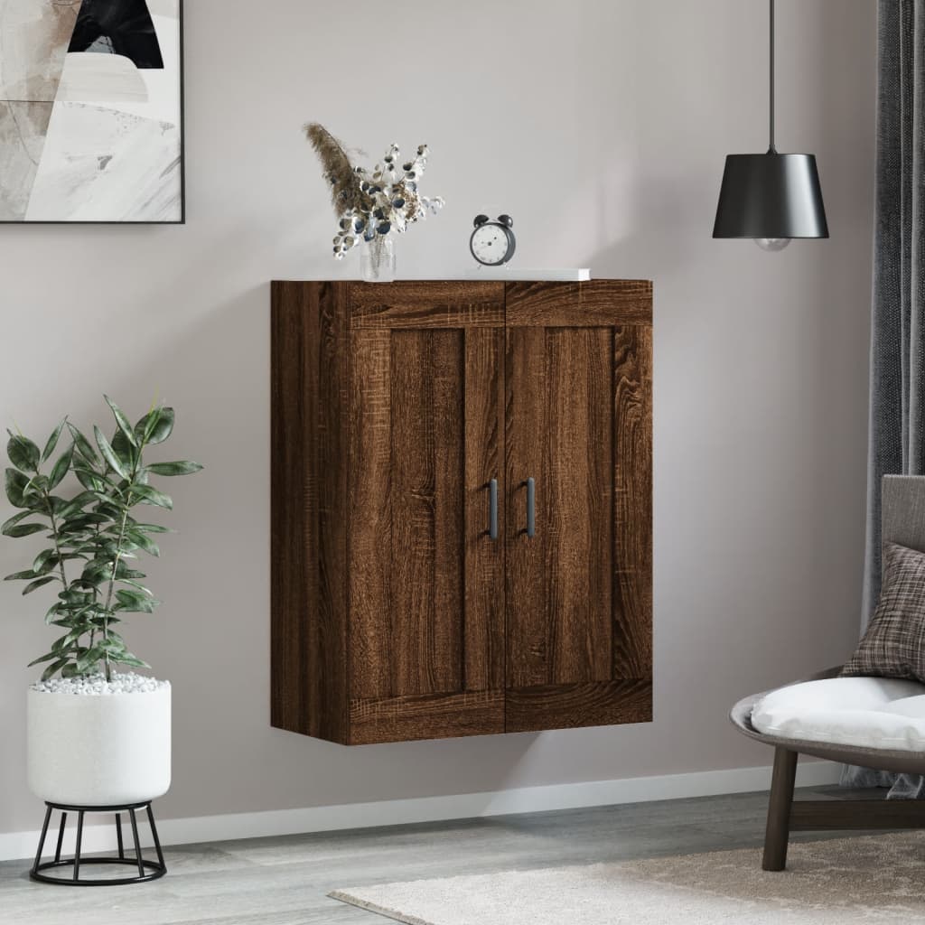 vidaXL Wall Mounted Cabinet Brown Oak 69.5x34x90 cm Engineered Wood 3