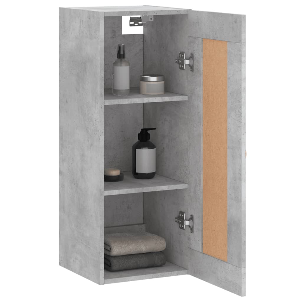 vidaXL Wall Mounted Cabinet Concrete Grey 34.5x34x90 cm Engineered Wood 5