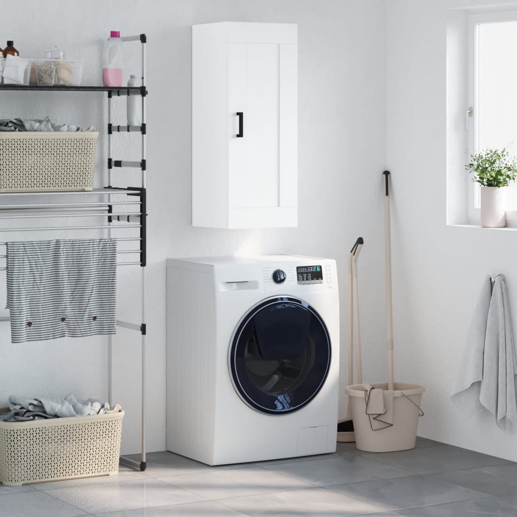 vidaXL Wall Mounted Cabinet White 34.5x34x90 cm Engineered Wood 1