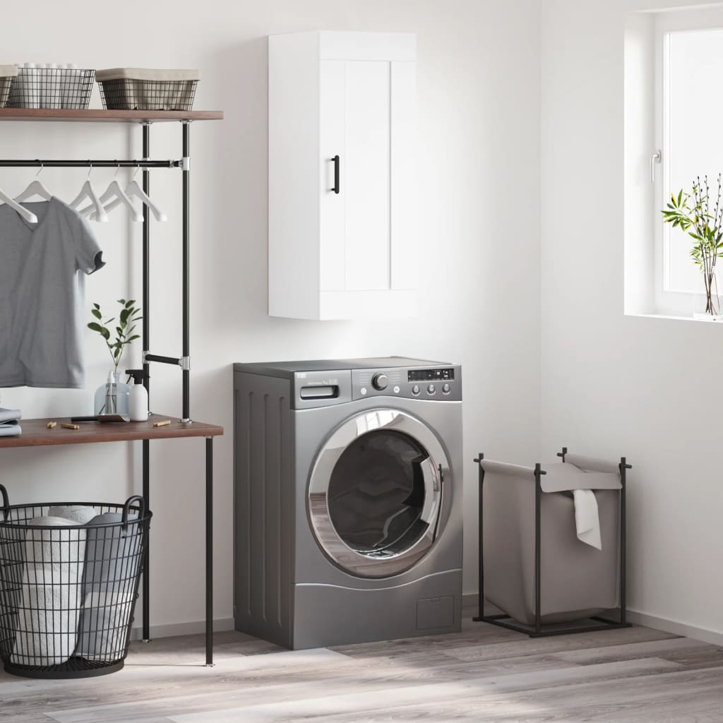 vidaXL Wall Mounted Cabinet White 34.5x34x90 cm Engineered Wood 1