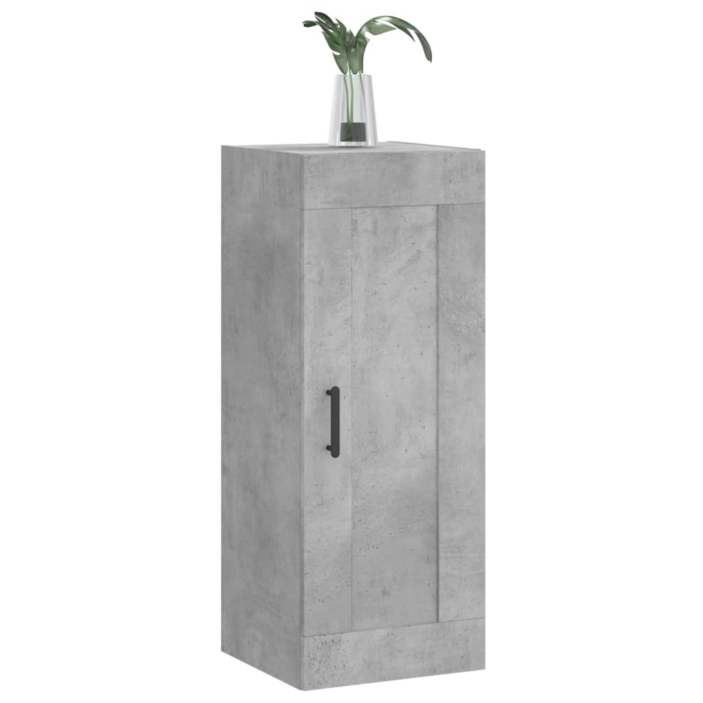 vidaXL Wall Mounted Cabinet Concrete Grey 34.5x34x90 cm Engineered Wood 4