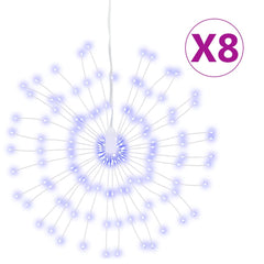 vidaXL Christmas Starburst Lights 140 LEDs 8 pcs Blue 17 cm 2