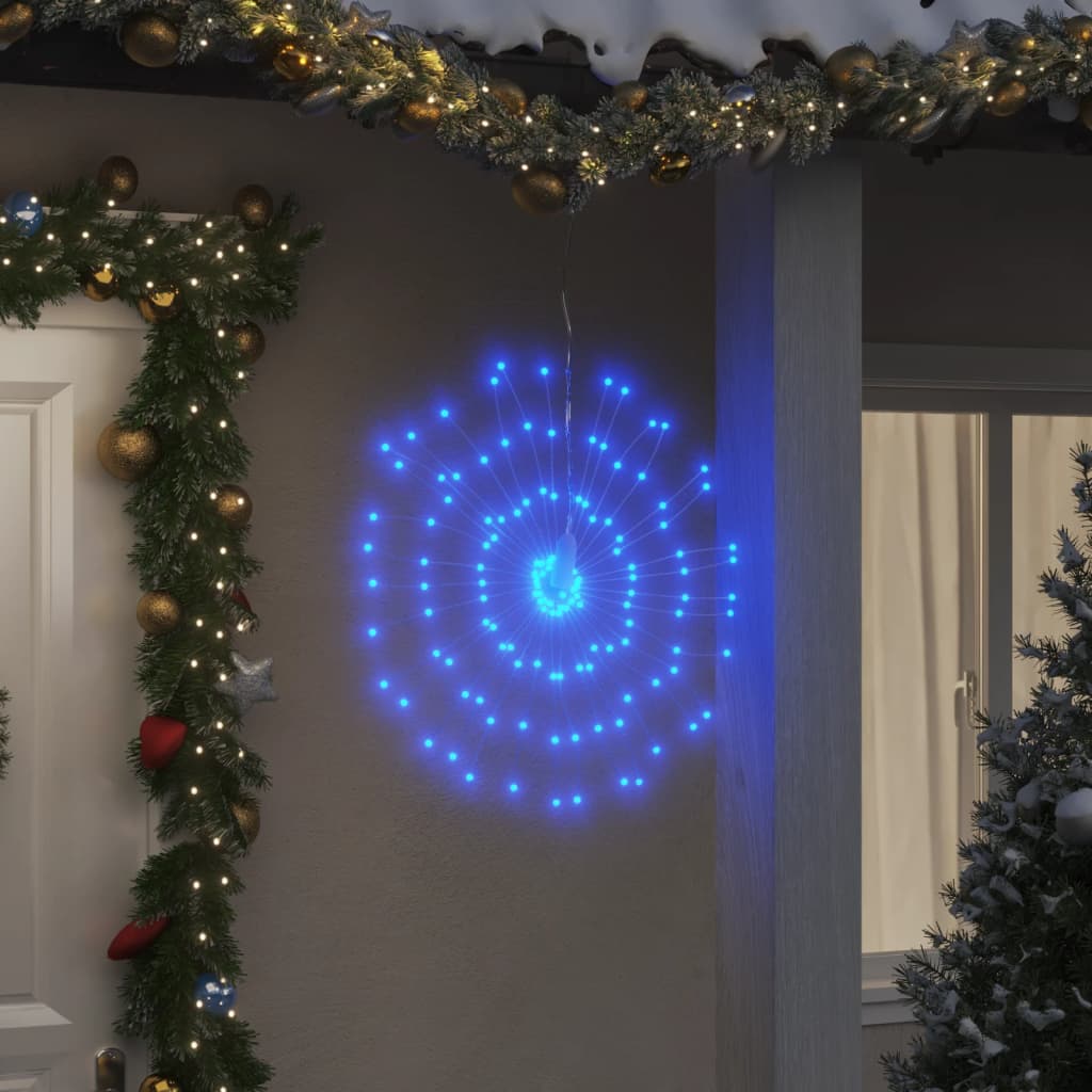 vidaXL Christmas Starburst Lights 140 LEDs 8 pcs Blue 17 cm 1