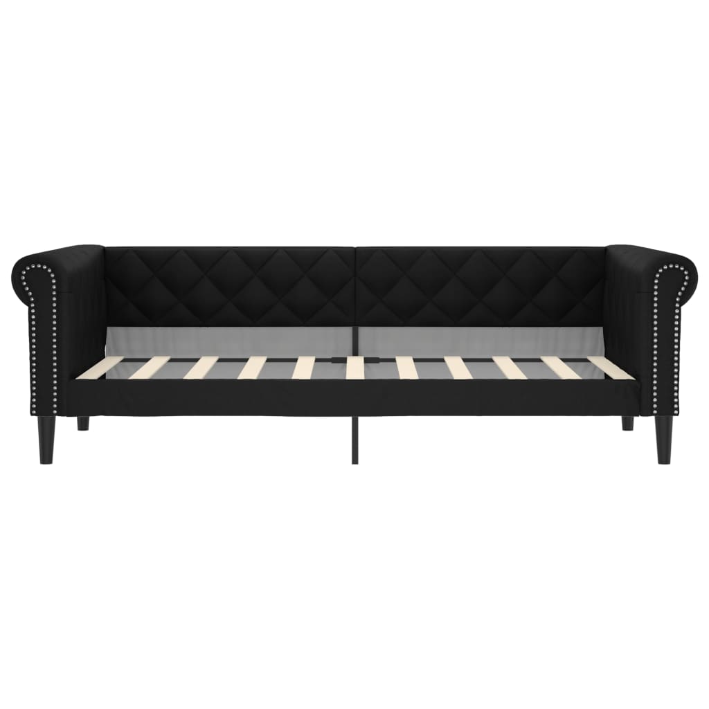 vidaXL Day Bed without Mattress Black 90x190 cm Faux Leather 3