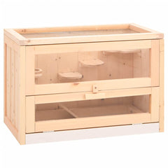 vidaXL Hamster Cage 60x35,5x42 cm Solid Wood Fir 2