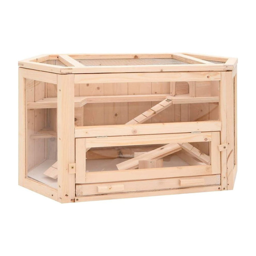 vidaXL Hamster Cage 80x40x43 cm Solid Wood Fir 1