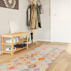 vidaXL Rug Washable Multicolour Blue and White