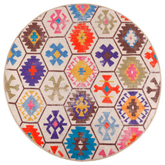 vidaXL Rug Washable Multicolour Ø 120 cm 2