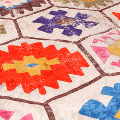 vidaXL Rug Washable Multicolour Ø 120 cm 5