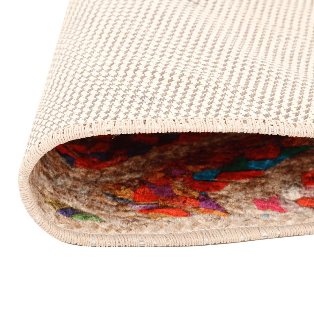 vidaXL Rug Washable Multicolour Ø 120 cm 3