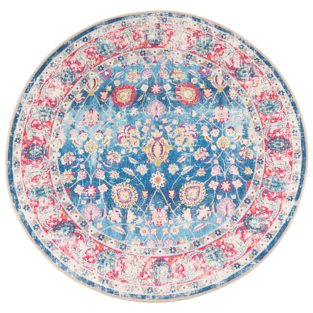 vidaXL Rug Washable Multicolour Ø 120 cm 2