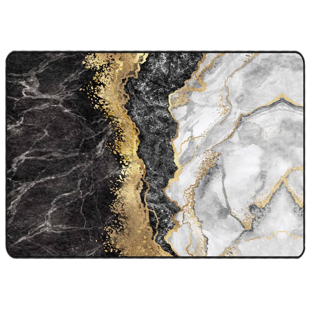 Rug Washable Multicolour Gold and white 160 x 230 cm