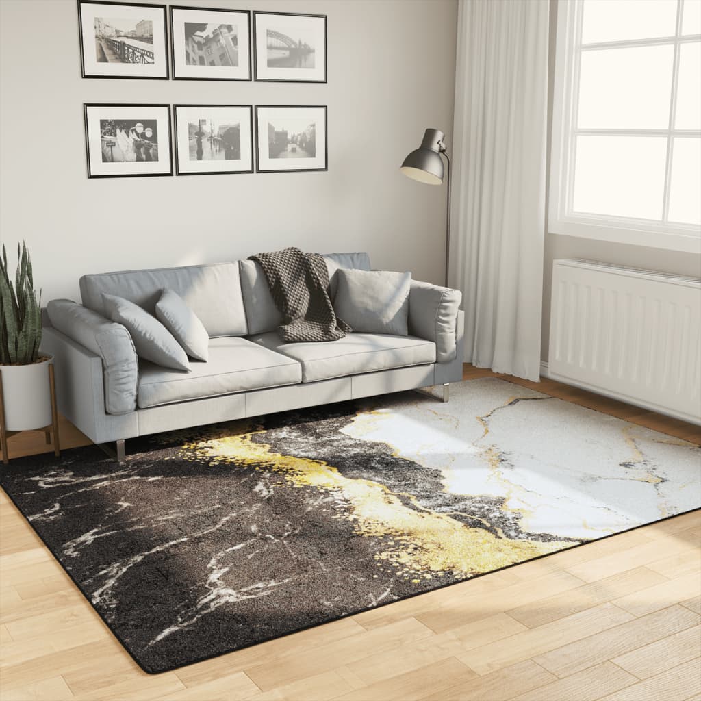 Rug Washable Multicolour Gold and white 160 x 230 cm