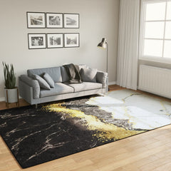 vidaXL Rug Washable Multicolour Gold and White