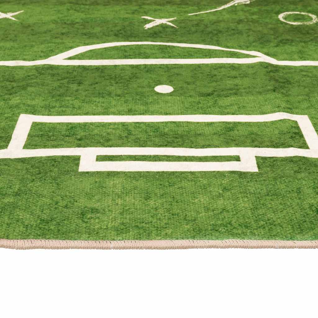 vidaXL Kids' Rug Green 160x230 cm Football Field Washable 6