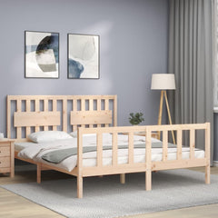 Bed Frame without Mattress Solid Wood Pine Length 200 cm Natural 160 cm