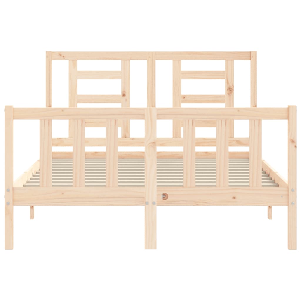 Bed Frame without Mattress Solid Wood Pine Length 200 cm Natural 140 cm