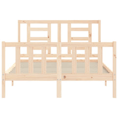 Bed Frame without Mattress Solid Wood Pine Length 200 cm Natural 140 cm