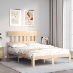 vidaXL Bed Frame without Mattress Small Double Solid Wood Pine 4
